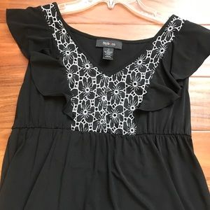 Flirty black top by Style & Co (Macy’s) - Sz M